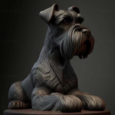 3D model Zwergschnauzer dog (STL)